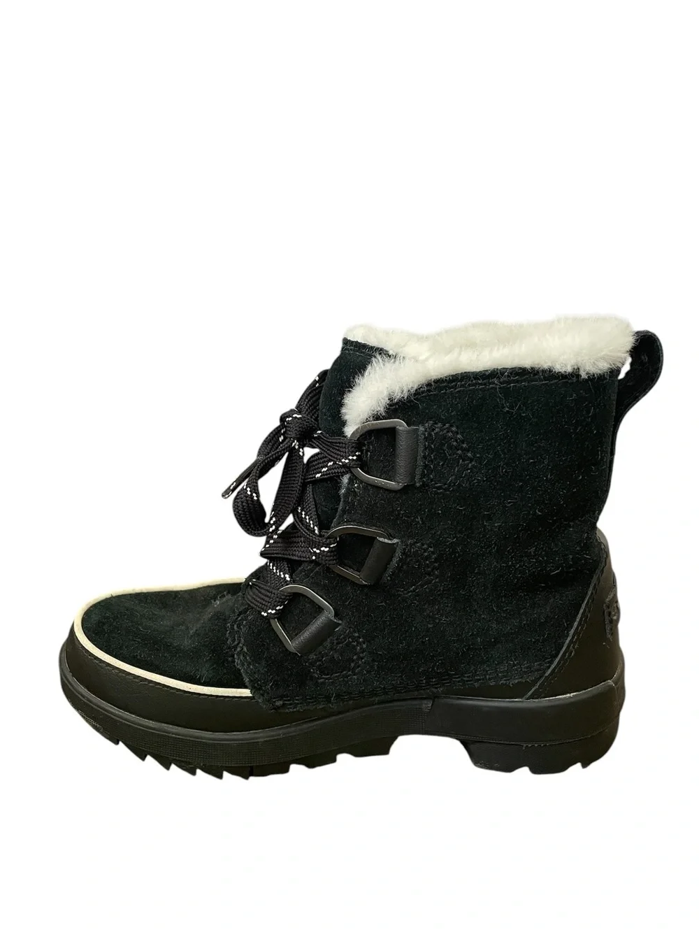 Sorel Tivoli IV Black Suede Waterproof Fur Trim Lace Up Winter Ankle Boot 7 - Picture 5 of 16